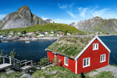 Rotes Haus auf den Lofoten