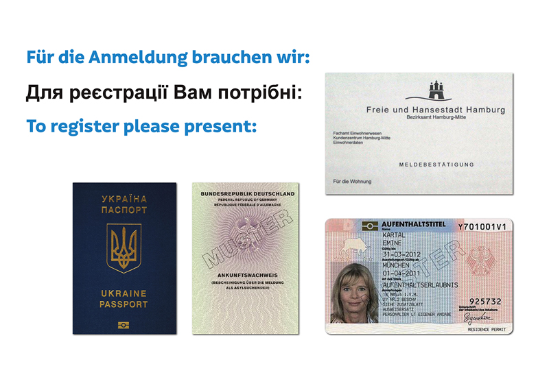Fotos von Dokumenten wie Aufenthaltstitel, Pass und anderen