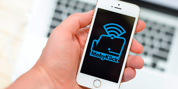 MobyKlick-Symbol auf einem Smartphone